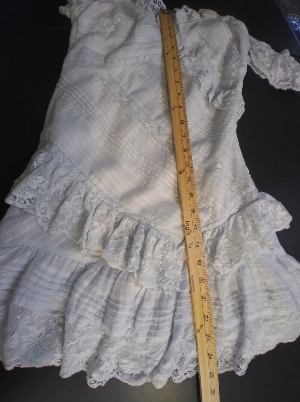 Loveshackfancy Light Blue Frilly Dress Size 4 Embroidered Straps And Detail - Picture 7 of 11